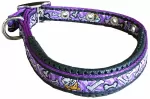 Nylon Rubber Padded Dog Collar-SMALL PURPLE