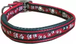 Nylon Rubber Padded Dog Collar-SMALL RED