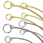 SNAKE CHAIN GOLD, CHROME & Black Plated Dog Chain