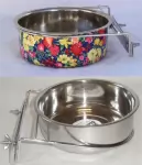 Stainless steel Bird Bowl, with clamp